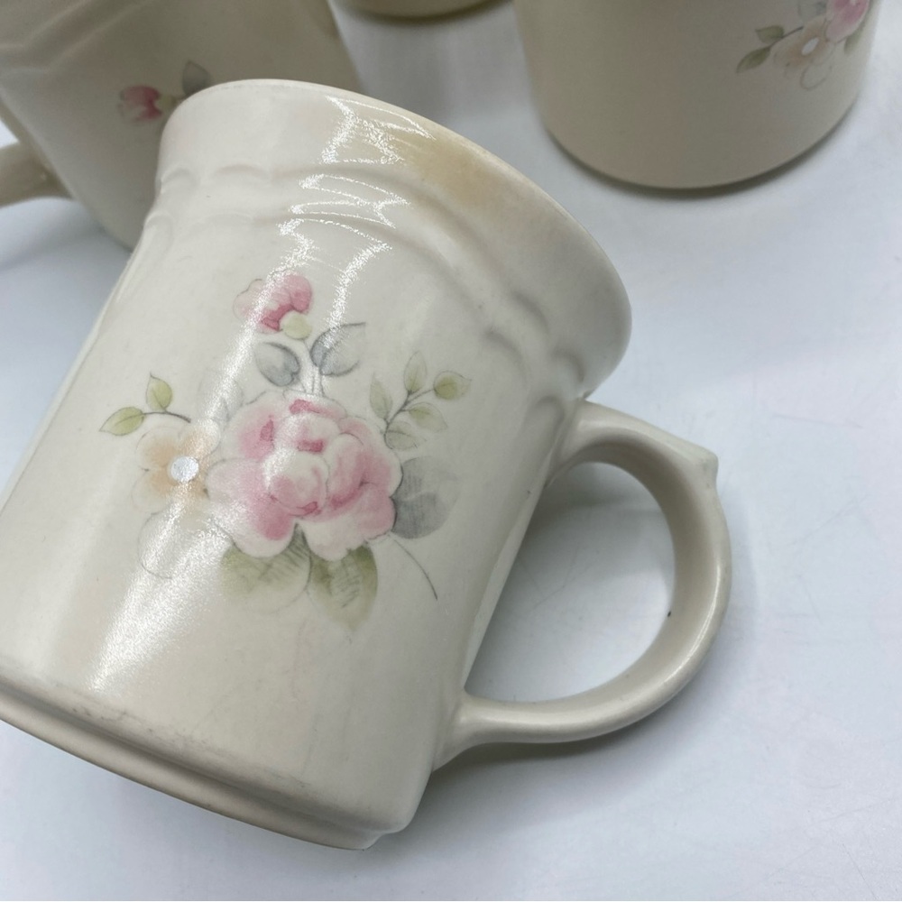 Pfaltzgraff Tea Rose Mugs/Coffee Cups  Set of 4 USA - Picture 6 of 6